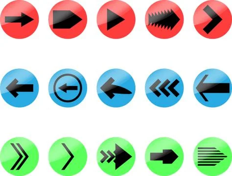 Set arrow color icon Stock Illustration