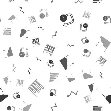 Set Arrow, , Financial growth decrease and Pie chart infographic on seamless Stock Illustration