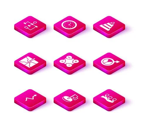 Set Arrow, Flag, Intersection point, Infographic element, Location, Financial 스톡 일러스트