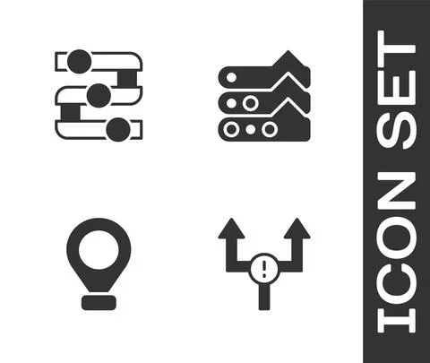 Set Arrow, Graph, chart, diagram, Location and icon. Vector Illustrazione stock