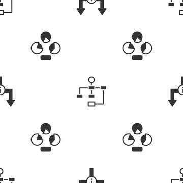 Set Arrow, Hierarchy organogram chart and Pie infographic on seamless pattern 스톡 일러스트
