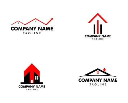 Set of Arrow Home Logo Design Template Stock Illustration