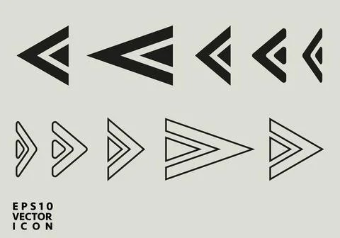 Set arrow icon. Collection different arrows sign. Black vector arrows 库存插图