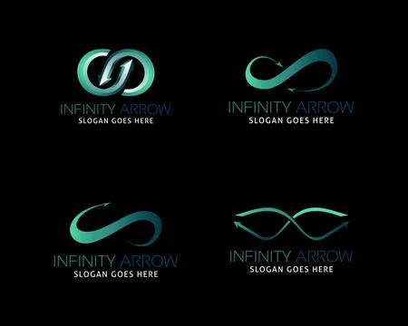 Set of Arrow infinity business vector logo design Stock Illustration