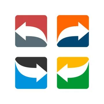 Set Arrow inside Square Logo Template Illustration Design. EPS 10. Stock Illustration