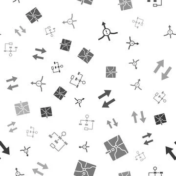 Set Arrow, Intersection point,  and Hierarchy organogram chart on seamless .. Stock Illustration