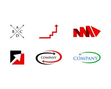 Set of Arrow logo vector icon template Stock Illustration