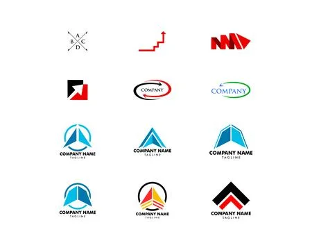 Set of Arrow logo vector icon template Stock Illustration