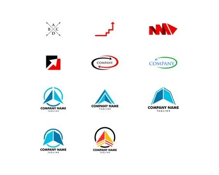Set of Arrow logo vector icon template Stock Illustration