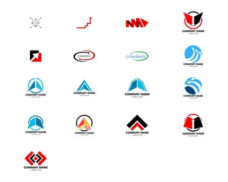 Set of Arrow logo vector icon template Stock Illustration