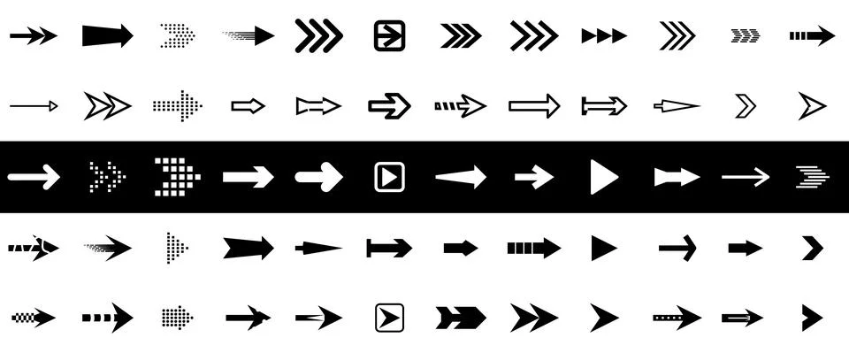 Set of Arrow. Modern Flat Arrow Icons. Direction signs vector collection Stock Illustration