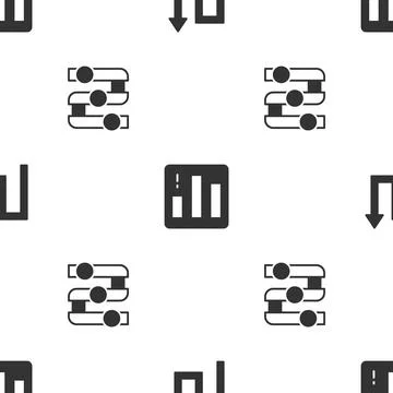 Set Arrow, Pie chart infographic and Graph, chart, diagram on seamless pattern Stock Illustration