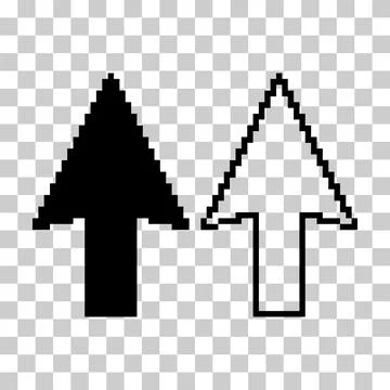 Set of Arrow pixel icon, web cursor click mouse symbol, computer pointer vect Illustrazione stock