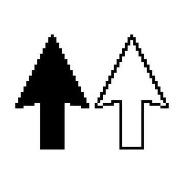 Set of Arrow pixel icon, web cursor click mouse symbol, computer pointer vect Stockillustratie