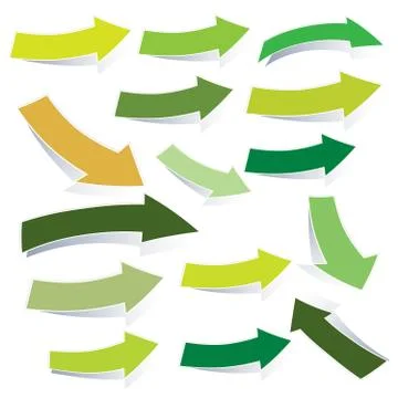 Set of arrow stickers Stock Illustration