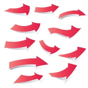 Set of arrow stickers Stock Illustration