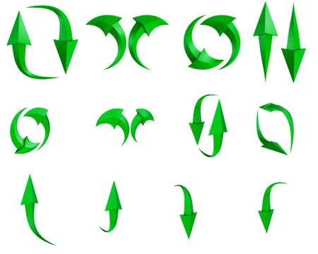 Set of arrow stickers, Stock Illustration