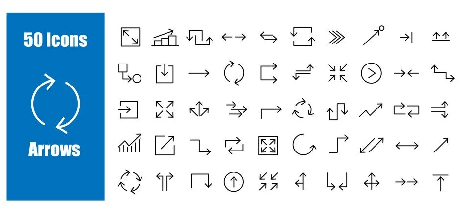 Set arrow vector icon direction symbol design. Collection web simple elemen.. Stock Illustration