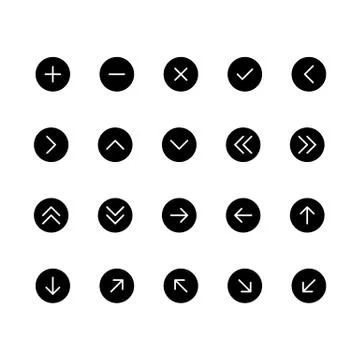 Set of arrow vector icons, arrow signs for webs and apps Illustrazione stock