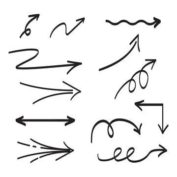 Set of  arrow vector illustration hand drawn Stock Illustration