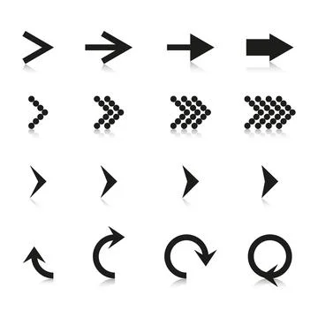 Set with arrow on a white background, vector Stock Illustration