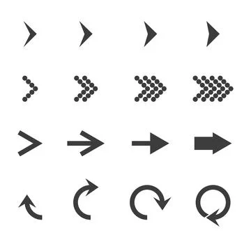 Set with arrow on a white background, vector Stock Illustration