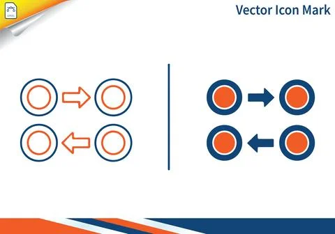A set of arrows and circles representing data flow and exchange. Stock Illustration