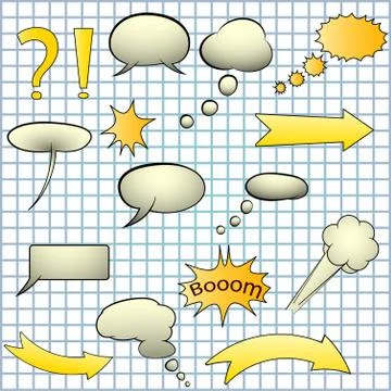 Set of arrows and clouds Stock Illustration