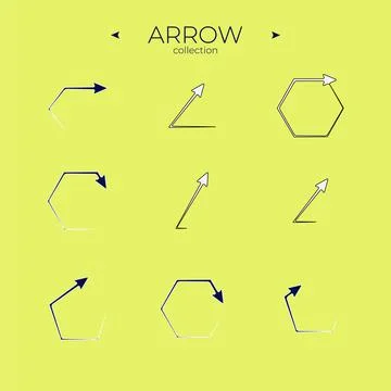 Set of arrows. Arrows vector collection. Abstract minimalistic patterns. Symbol 스톡 일러스트