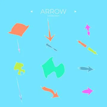 Set of arrows. Arrows vector collection. Arrow logo concept. Curly and wave Illustrazione stock