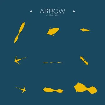 Set of arrows. Collection in color. With elegant style. For website design Illustrazione stock