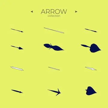 Set of arrows. Colorful comic arrow. Arrow logo concept. Symbol set. Vector Stock Illustration