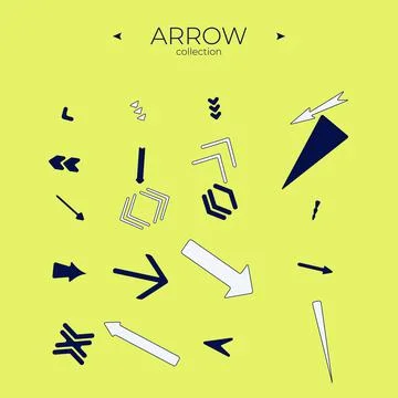 Set of arrows. Colorful comic arrow. Direction arrows. For website design Illustrazione stock