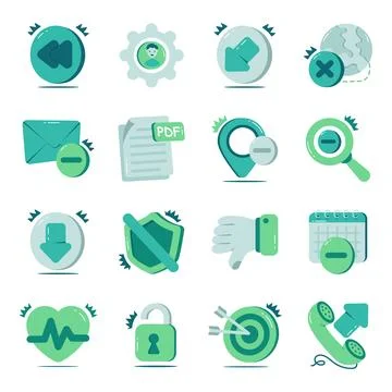 Set of Arrows Flat Icons Stock Illustration