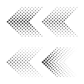 Set of arrows with halftone effect. Vector illustration Illustrazione stock