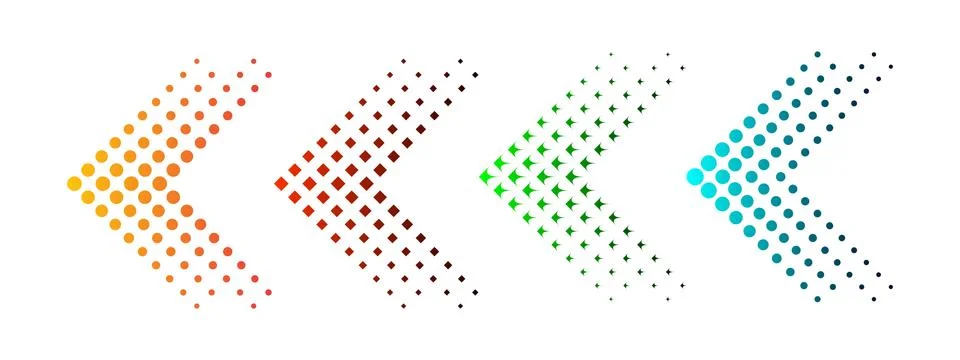 Set of arrows with halftone effect. Vector illustration 스톡 일러스트