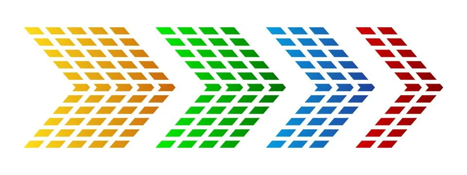 Set of arrows with halftone effect. Vector illustration Stock Illustration