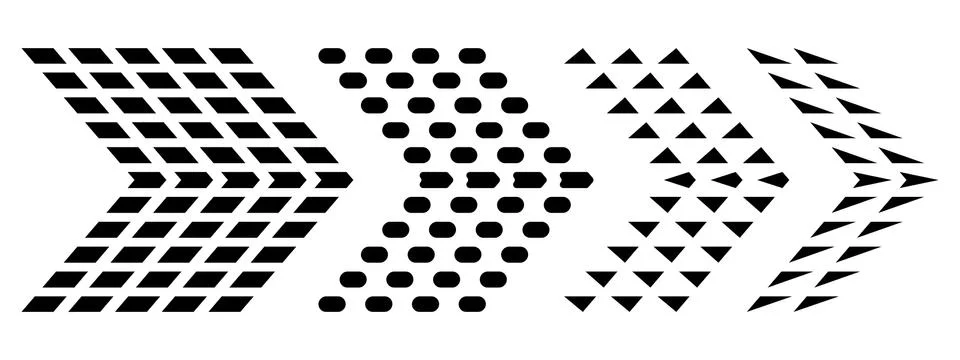 Set of arrows with halftone effect. Vector illustration 스톡 일러스트