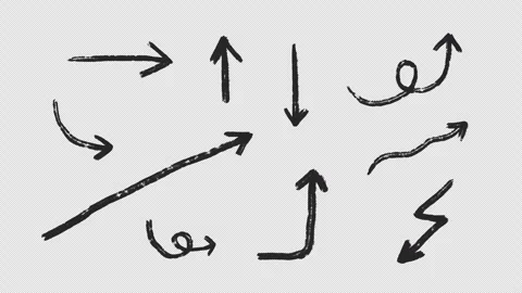 A Set of arrows: Hand drawn animation of a street graffiti brush stroke paint Stockbeeldmateriaal 274326137