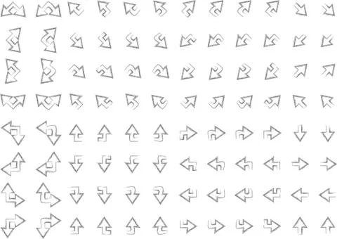 Set of arrows Ilustración de archivo