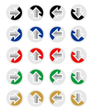 Set of arrows for infographic template in different colors and directions Stock Illustration