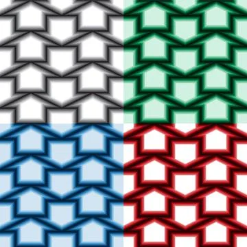 Set , arrows seamless pattern, black-and-white, red, green , dark blue  varia Stock Illustration