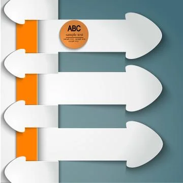 Set of arrows stickers template with sample text Stock Illustration