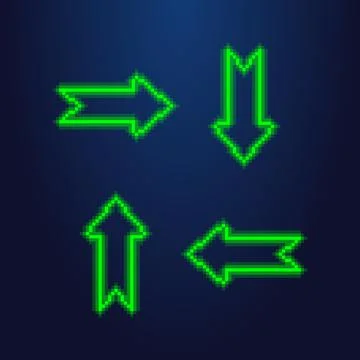 Set of arrows which are directed in four different directions Stock-Illustration