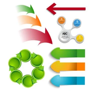 Set of arrows on a white background Stock Illustration