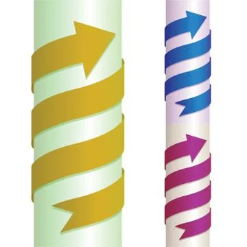 Set of arrows wrapped around the pillar  Stock Illustration