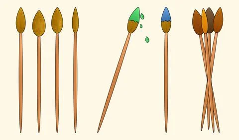 Set of Art Brushes for Back to School イラスト素材