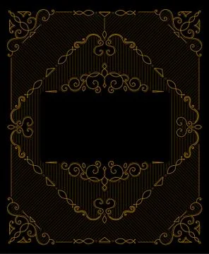 Set of Art deco borders and frames. Vector illustration. Stock Illustration