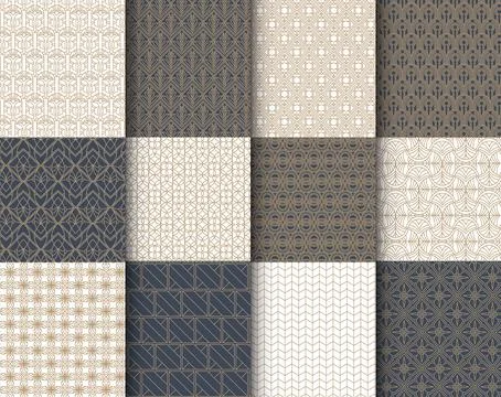 Set of Art Deco Patter Set Collection, Art Deco Tiles Frame. Vector illustr.. 库存插图