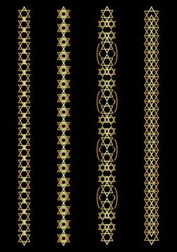 Set of Art deco strip patterns and ornaments. Creative collection in style of Stock Illustration